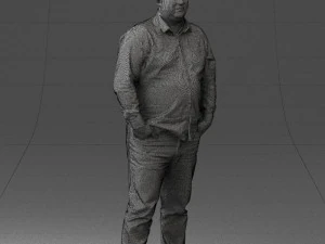 fat man shirt outside 0498 3D Model