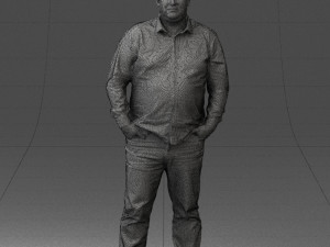 fat man shirt outside 0498 3D Модель