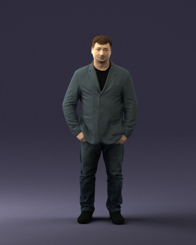 men with short hair jeans 0497 3d print ready Modelo de impresión 3D .c4d .max .obj .3ds .fbx .stl .blend 