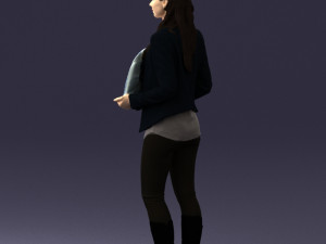 girl holding sign 0503 Model 3D