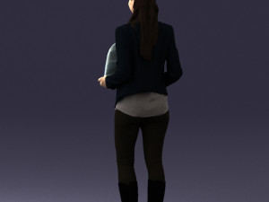 girl holding sign 0503 Model 3D