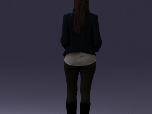 girl holding sign 0503 Model 3D