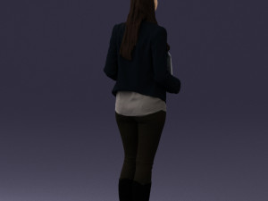 girl holding sign 0503 Model 3D