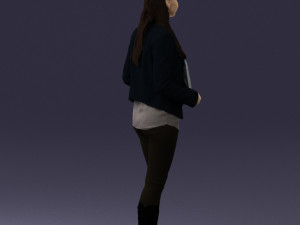 girl holding sign 0503 Model 3D