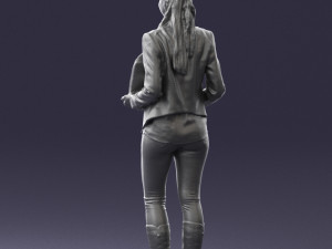 girl holding sign 0503 Model 3D