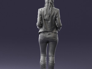 girl holding sign 0503 Model 3D
