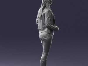 girl holding sign 0503 Model 3D
