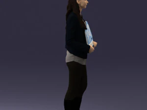 girl holding sign 0503 3d print ready 3D Print Model