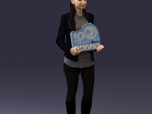girl holding sign 0503 3d print ready 3D प्रिंट मॉडल