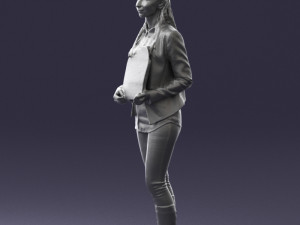 girl holding sign 0503 3d print ready 3D प्रिंट मॉडल