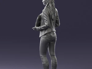 girl holding sign 0503 3d print ready 3D Print Model