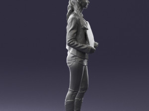 girl holding sign 0503 3d print ready 3D प्रिंट मॉडल