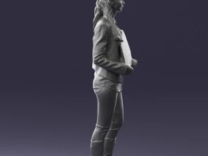 girl holding sign 0503 3d print ready 3D Print Model