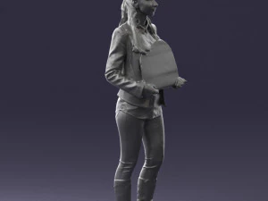 girl holding sign 0503 3d print ready 3D Print Model