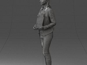 girl holding sign 0503 3d print ready 3D प्रिंट मॉडल