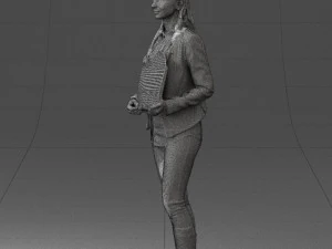 girl holding sign 0503 3d print ready 3D Print Model