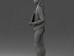 girl holding sign 0503 3d print ready 3D Print Model