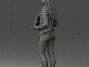 girl holding sign 0503 3d print ready 3D प्रिंट मॉडल