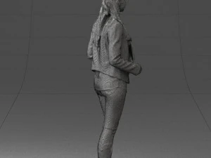 girl holding sign 0503 3d print ready 3D Print Model