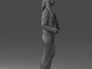 girl holding sign 0503 3d print ready 3D प्रिंट मॉडल