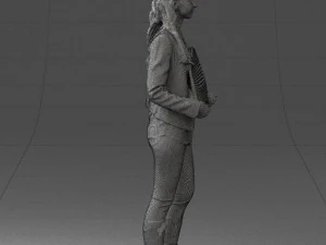 girl holding sign 0503 3d print ready 3D Print Model