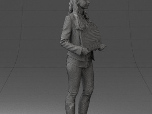 girl holding sign 0503 3d print ready 3D प्रिंट मॉडल