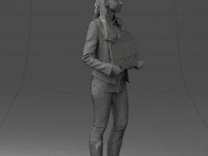 girl holding sign 0503 3d print ready 3D Print Model