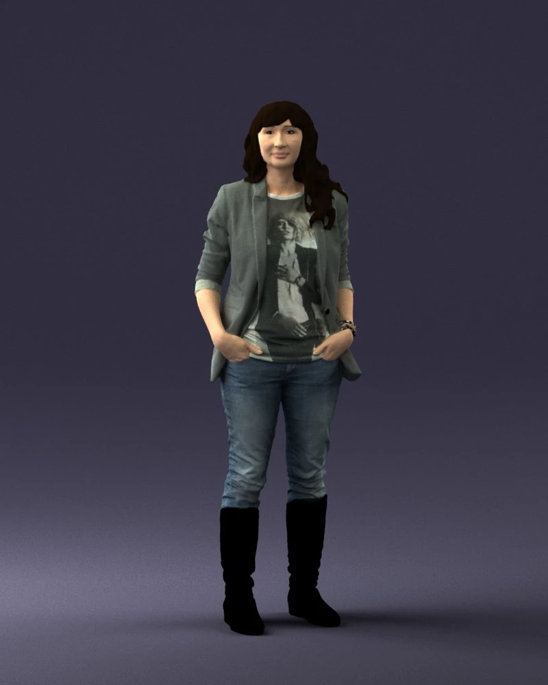 girl with long hair 0513 3D Model .c4d .max .obj .3ds .fbx .stl .blend
