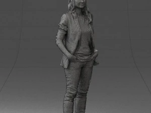 girl with long hair 0513 3D Model