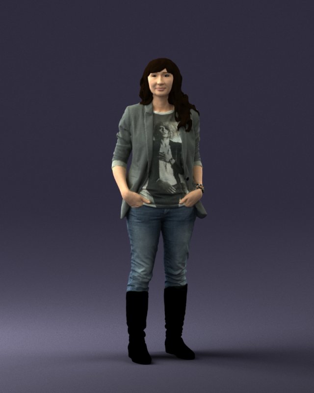 girl with long hair 0513 3d print ready 3D 打印模型 .c4d .max .obj .3ds .fbx .stl .blend 