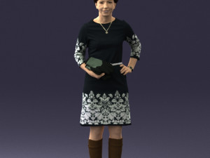 woman dress and long boots 0509 3D Model