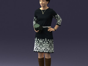 woman dress and long boots 0509 Model 3D