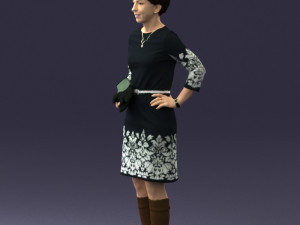 woman dress and long boots 0509 Model 3D