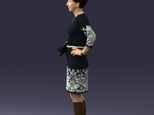 woman dress and long boots 0509 Model 3D