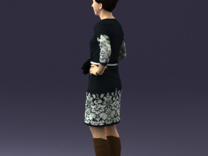 woman dress and long boots 0509 Model 3D
