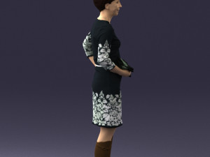 woman dress and long boots 0509 Model 3D