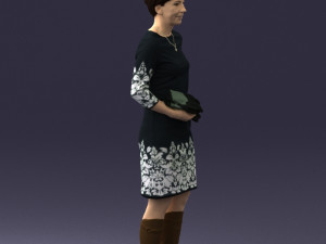 woman dress and long boots 0509 Model 3D
