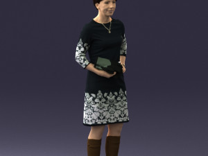 woman dress and long boots 0509 Model 3D