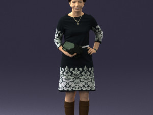 woman dress and long boots 0509 Model 3D
