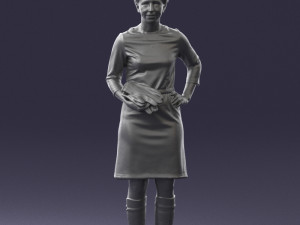 woman dress and long boots 0509 Model 3D