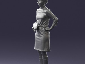 woman dress and long boots 0509 Model 3D