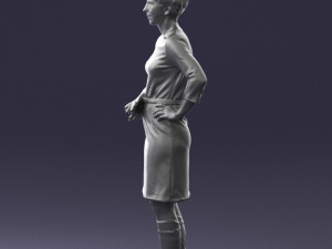 woman dress and long boots 0509 Model 3D