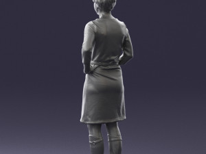 woman dress and long boots 0509 Model 3D