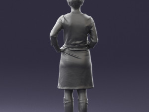 woman dress and long boots 0509 Model 3D