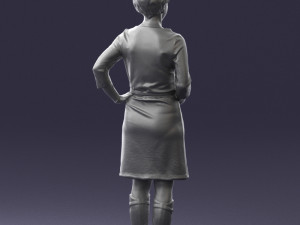 woman dress and long boots 0509 Model 3D