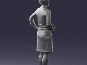 woman dress and long boots 0509 Model 3D