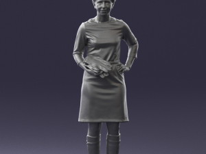woman dress and long boots 0509 Model 3D