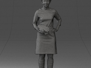 woman dress and long boots 0509 Model 3D