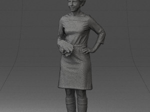 woman dress and long boots 0509 Model 3D