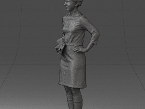 woman dress and long boots 0509 Model 3D